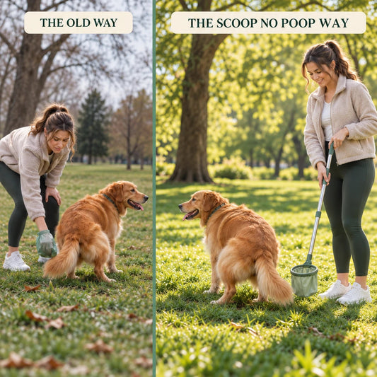 Old bend-and-scoop method versus the Scoop No Poop catcher